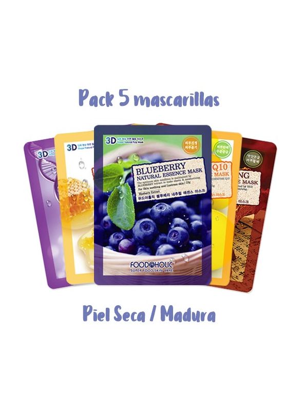 Selección 5 Mascarillas Natural Essence - Piel Seca o Madura